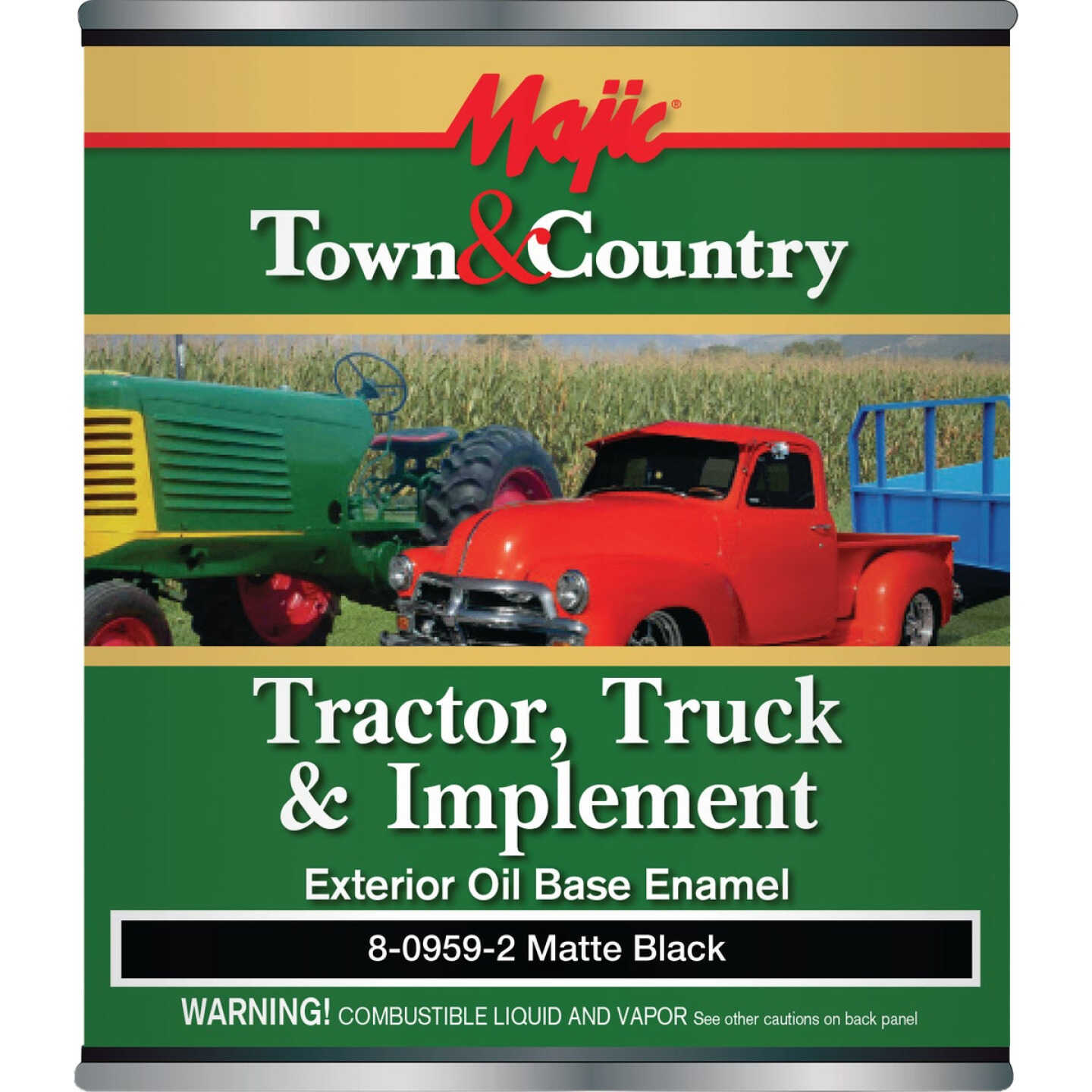 Majic Town & Country Tractor, Truck & Implement Enamel, Matte Black, 1 Qt. Image 1