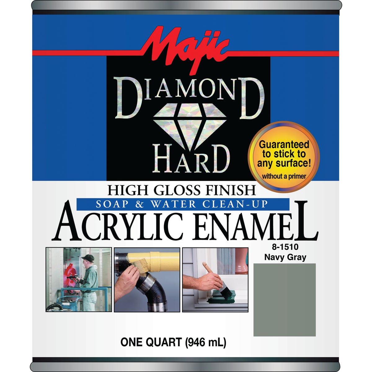 Majic Diamond Hard Acrylic Enamel, Navy Gray, 1 Qt.