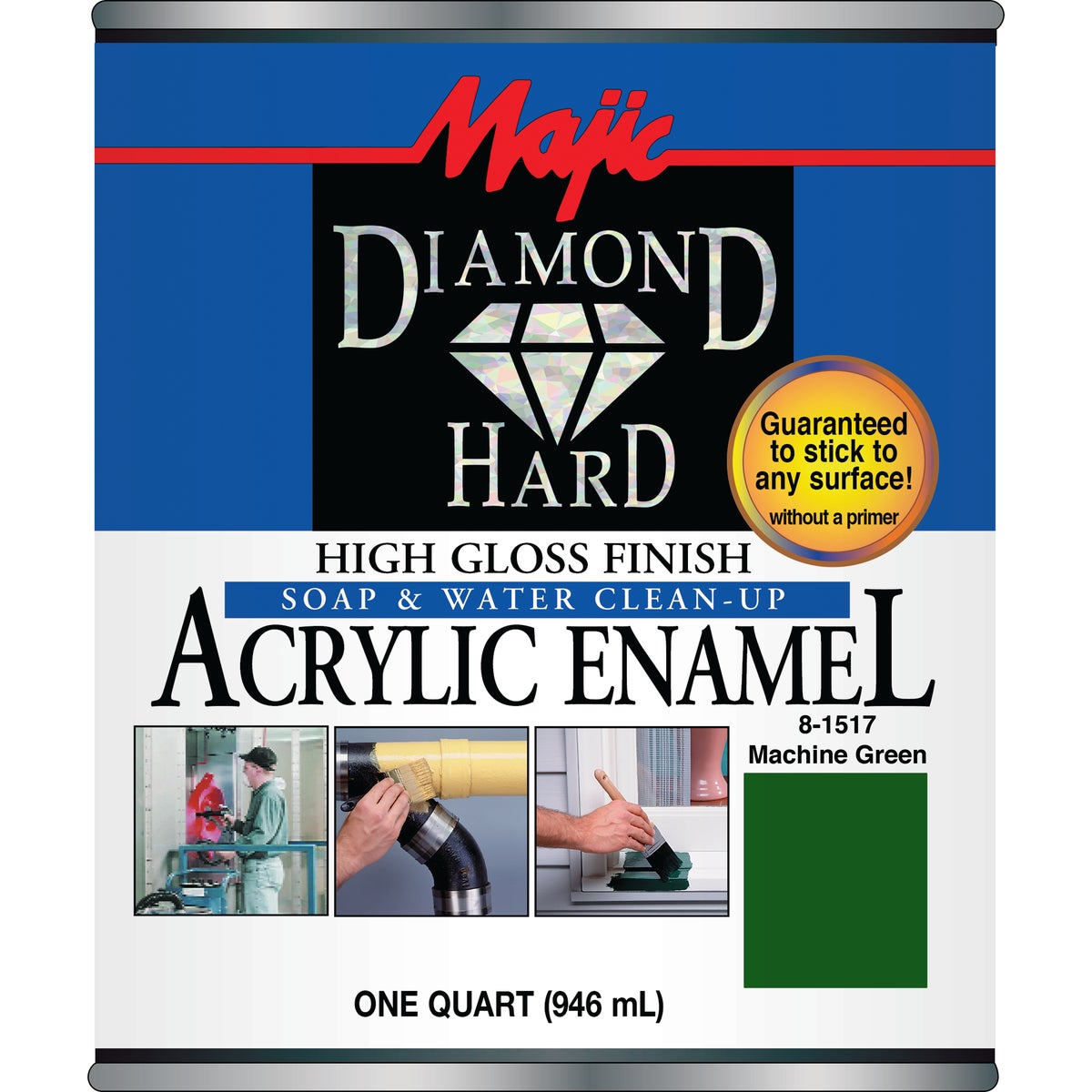 Majic Diamond Hard Acrylic Enamel, Machine Green, 1 Qt.