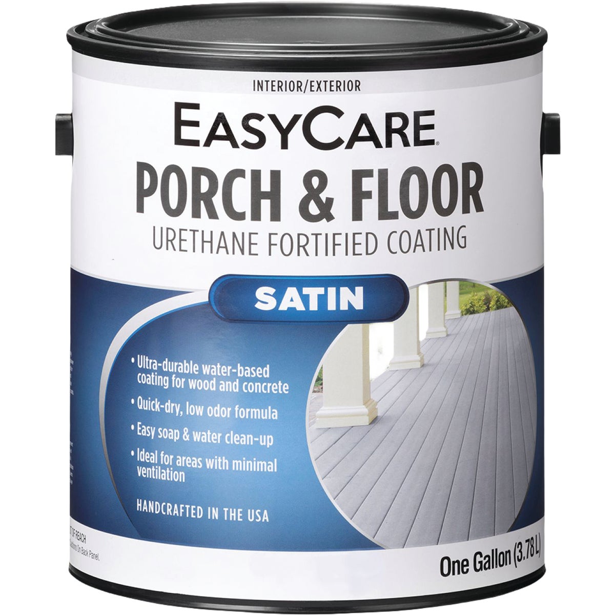 EasyCare Interior/Exterior Urethane Fortified Satin Porch & Floor Coating, White, 1 Gal.