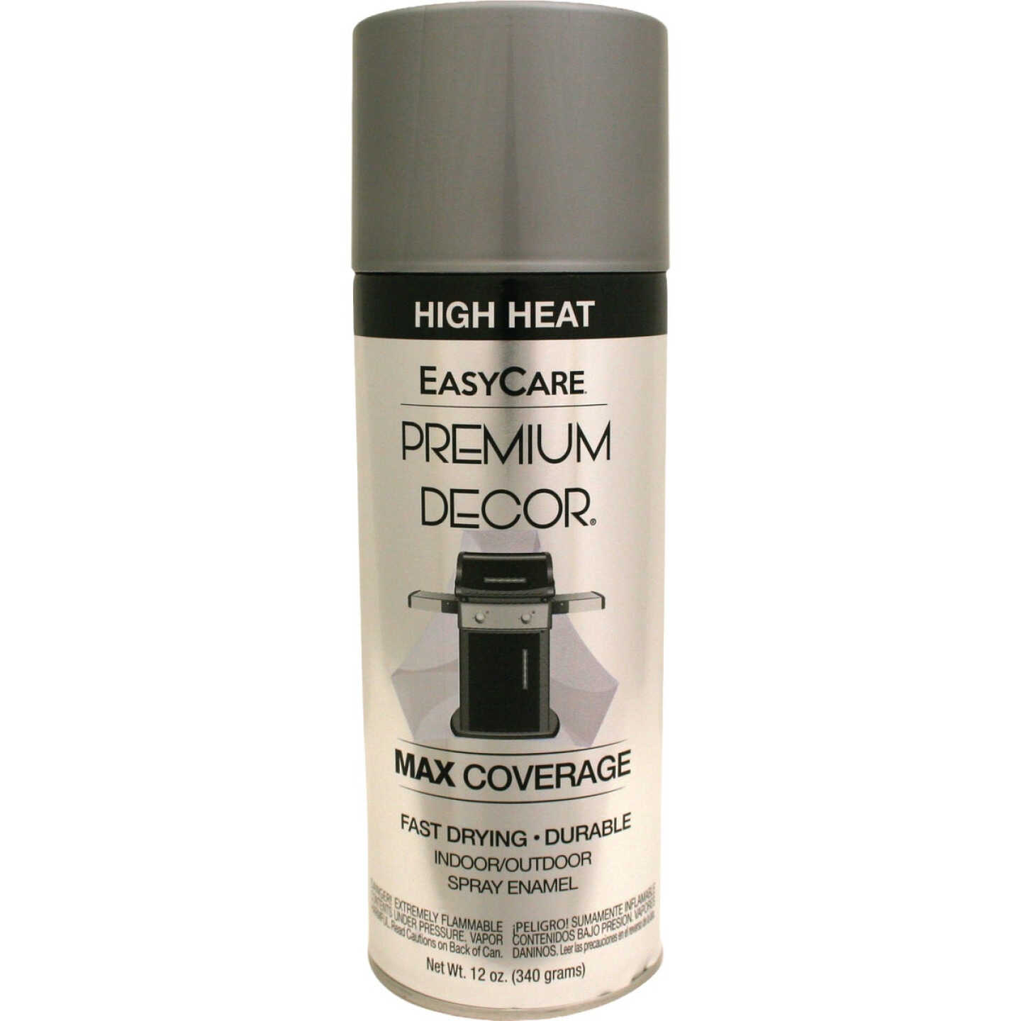 EasyCare Premium Decor 12 Oz. High Heat Spray Paint, Dull Aluminum Image 1