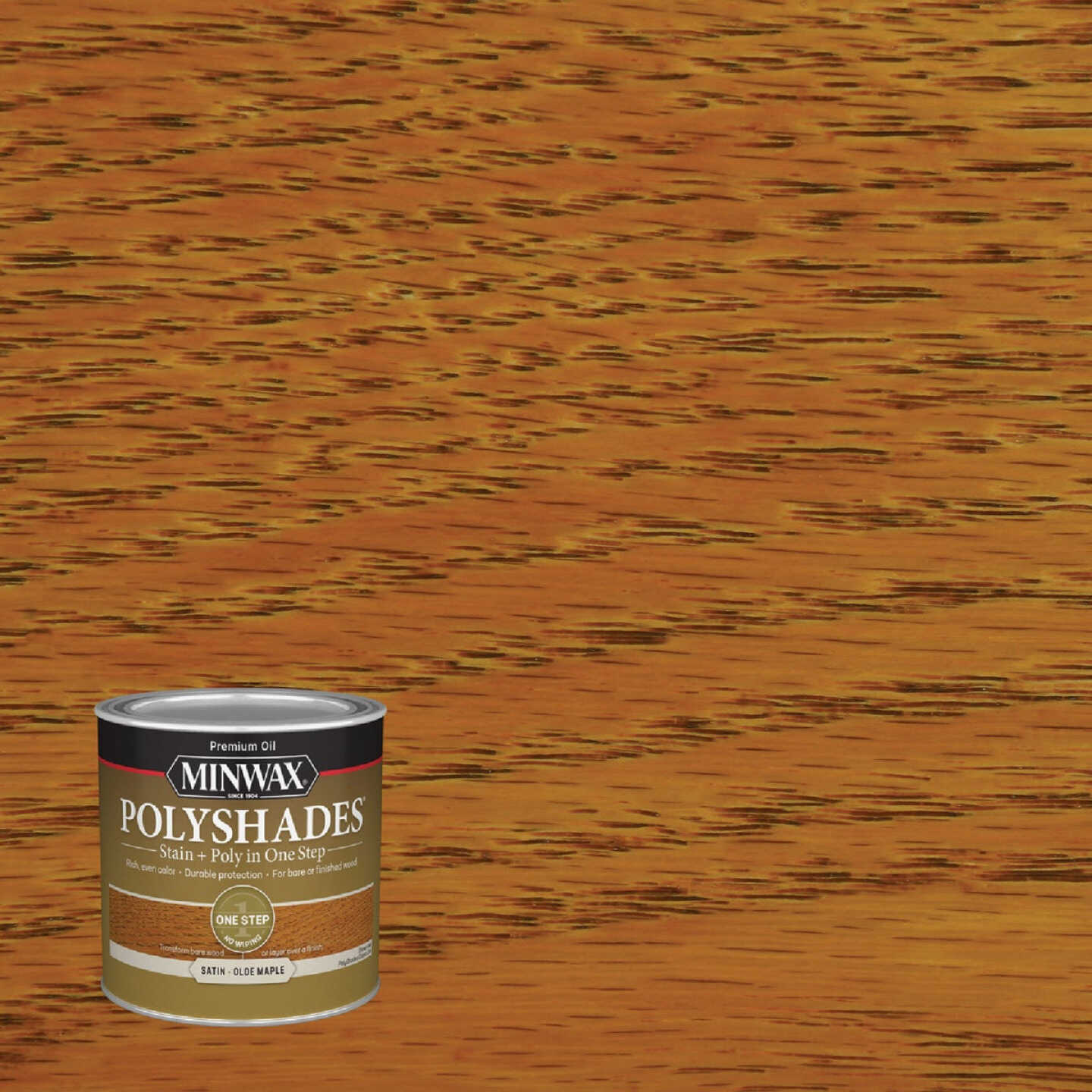Minwax Polyshades 1/2 Pt. Satin Stain & Finish Polyurethane In 1-Step, Olde Maple Image 1