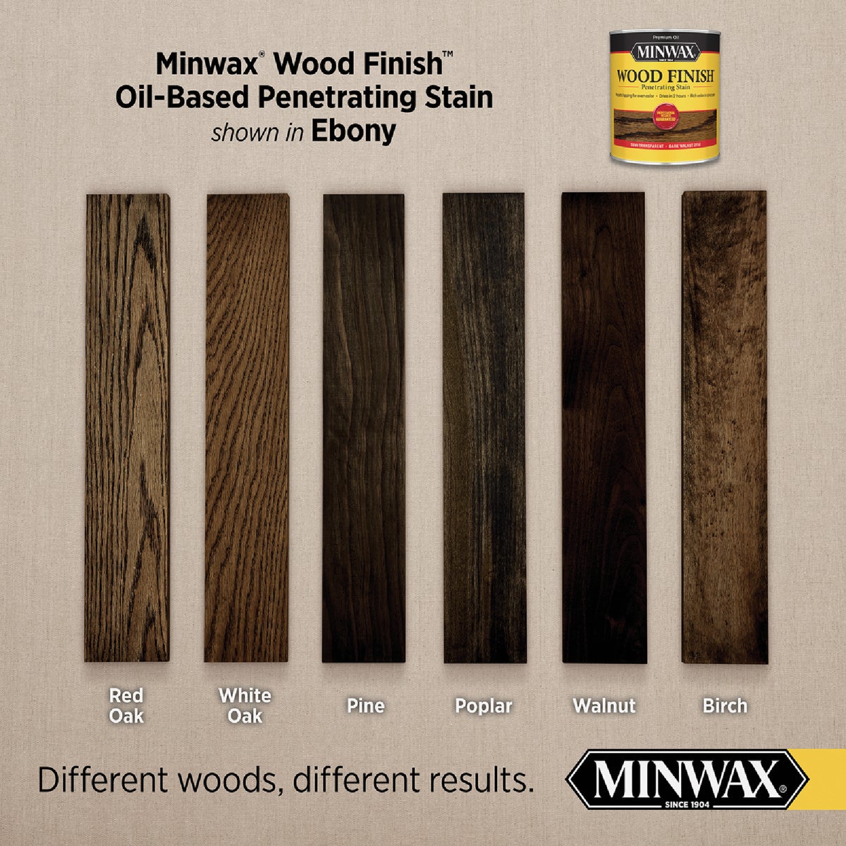 Minwax Wood Finish Penetrating Stain, Ebony, 1/2 Pt. Image 2