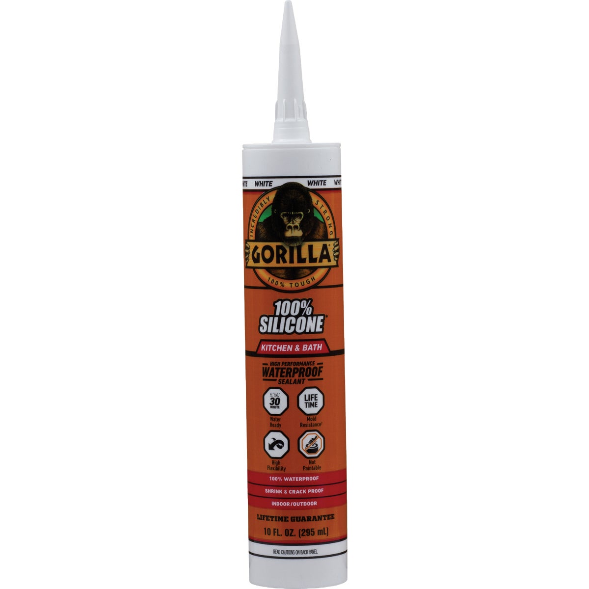 Gorilla 10 Oz. Kitchen & Bath Silicone Sealant Cartridge, White