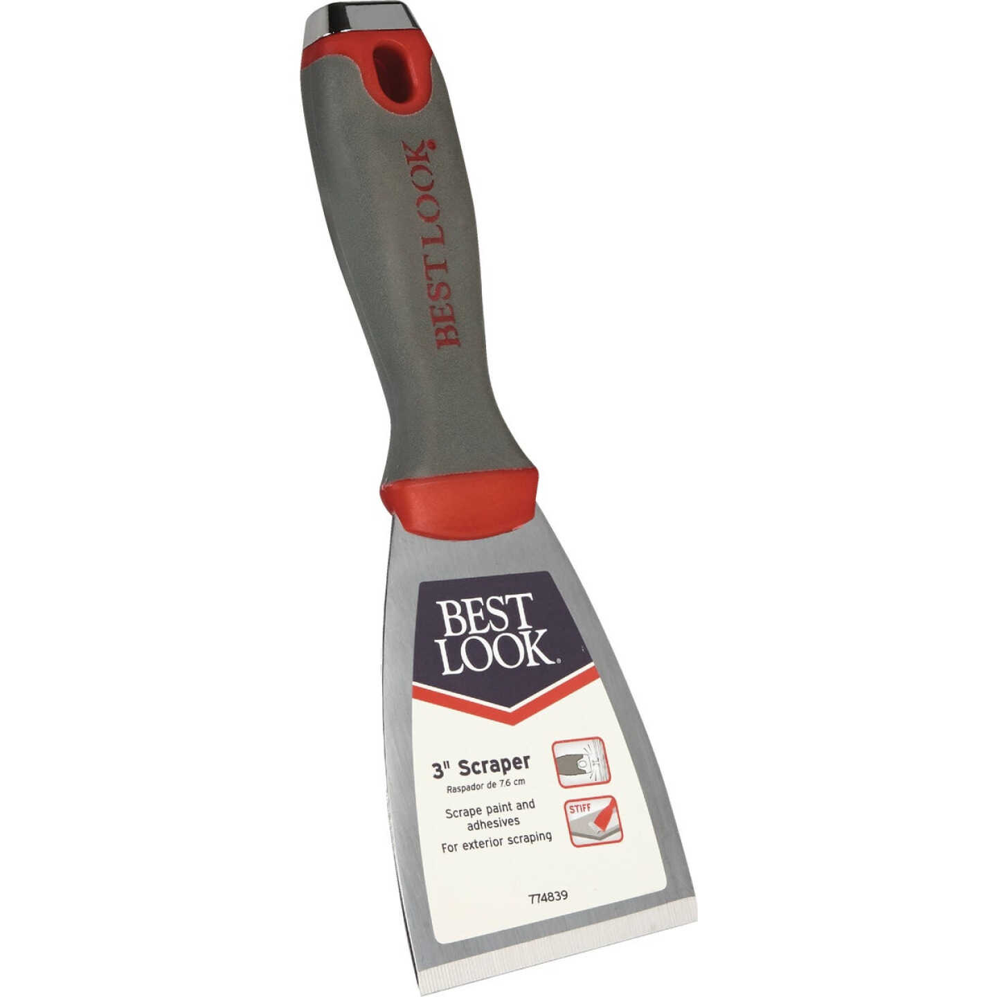 Master Painter 3 In. Soft Grip Stiff Scraper Image 1