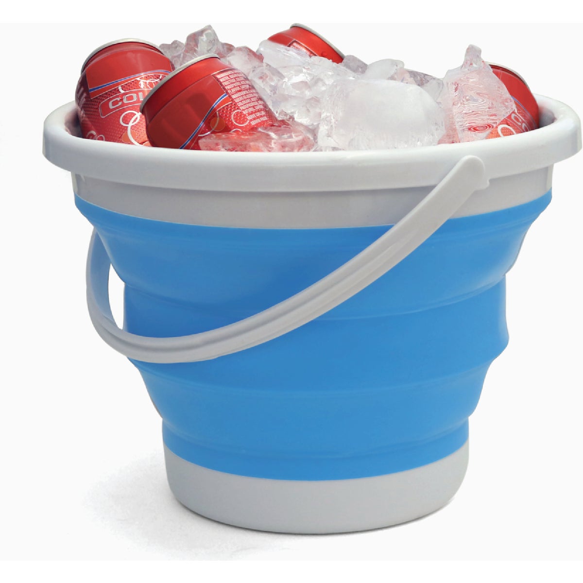 Coghlans 2.6 Gal. White & Blue Collapsible Bucket Image 3