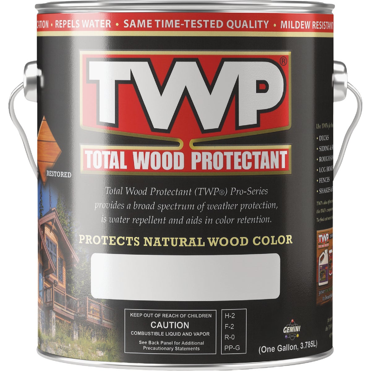 TWP 100 Pro Series Semi-Transparent Wood Protectant Deck Stain, Redwood, 1 Gal.