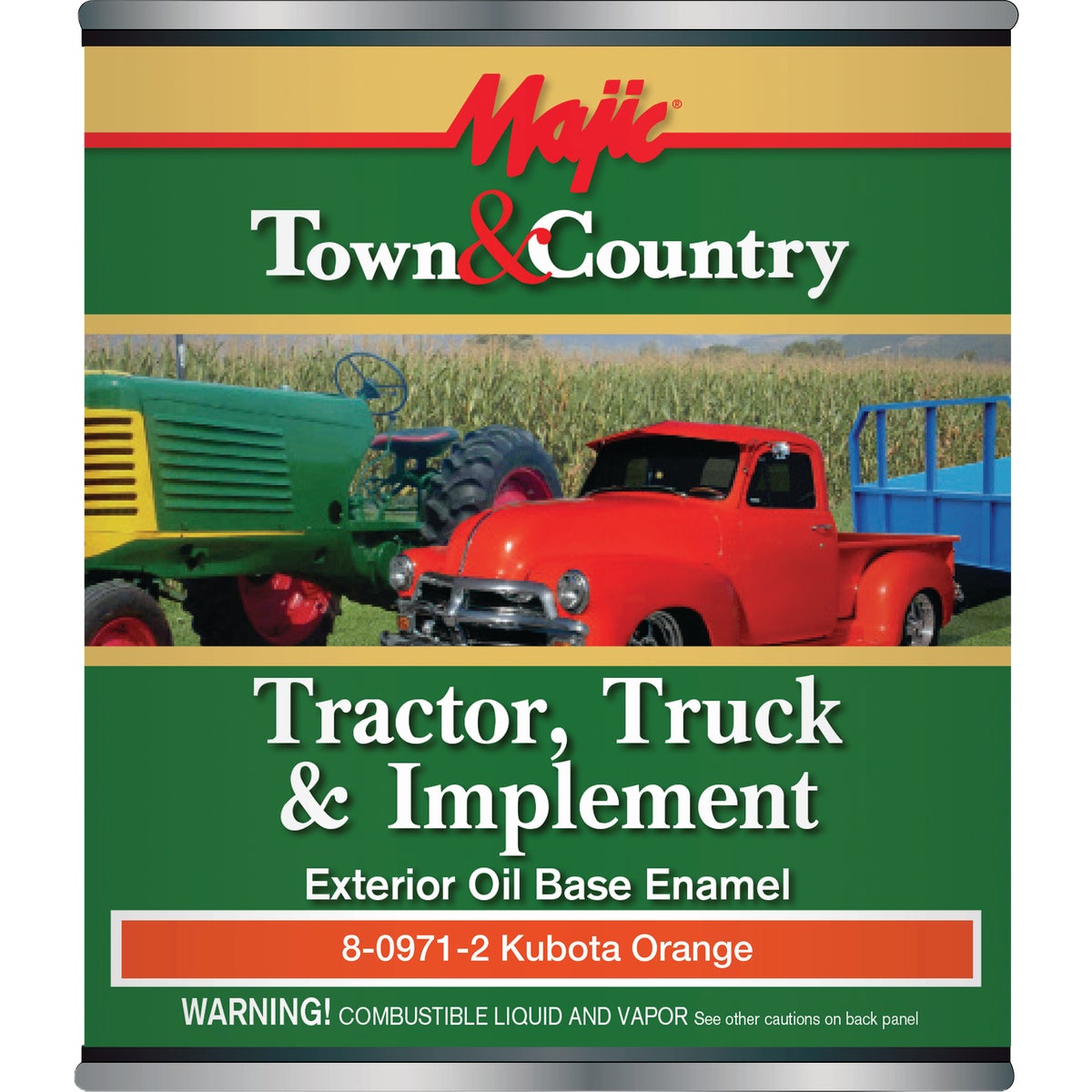 Majic Town & Country Tractor, Truck & Implement Enamel, Bubota Orange, 1 Qt.