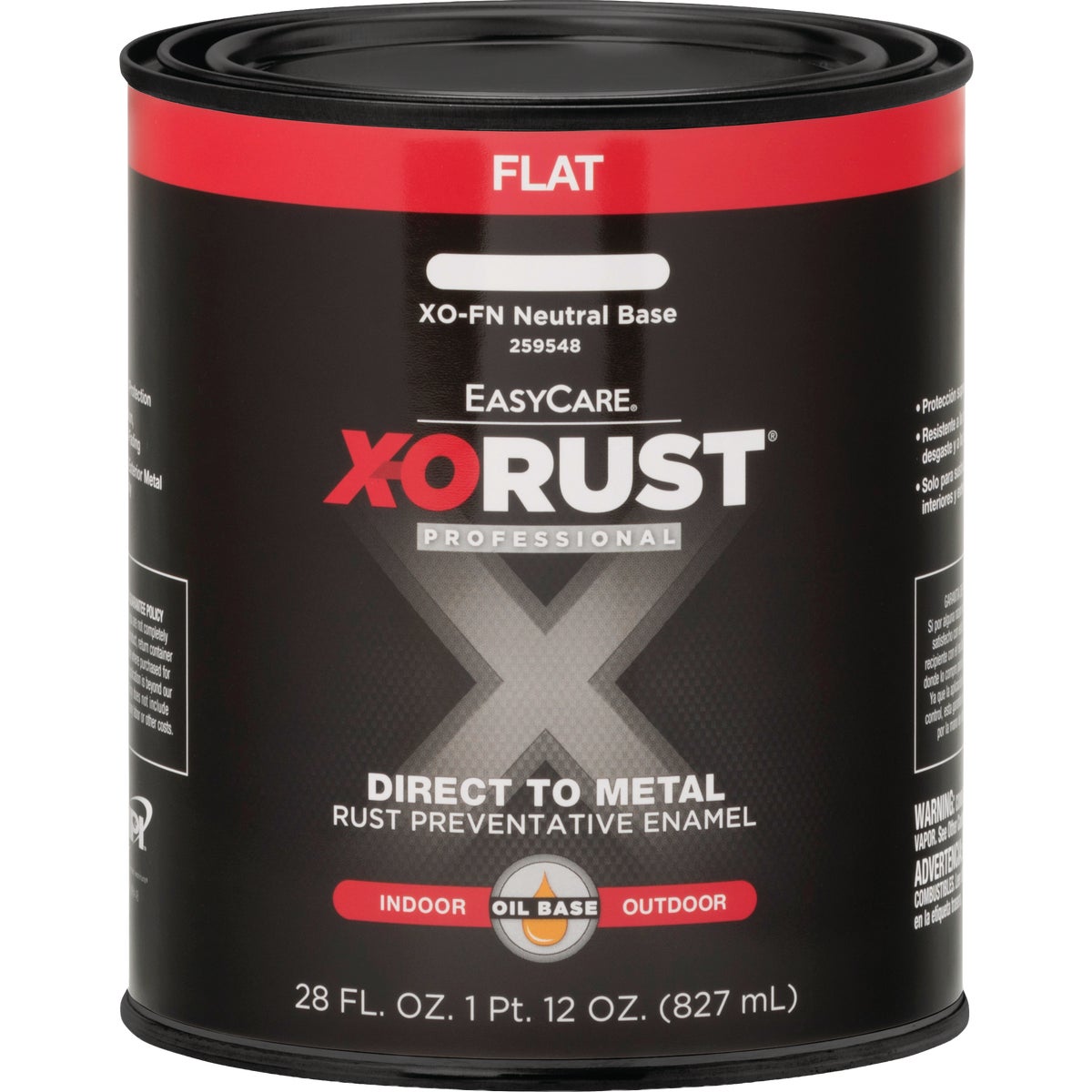 EasyCare X-O Rust Premium 1 Qt. Flat Neutral Base Anti-Rust Oil-Base Paint