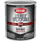 Krylon Rust Tough DTM Oil-Based Flat Rust Control Enamel, Black, 1 Qt. Image 1