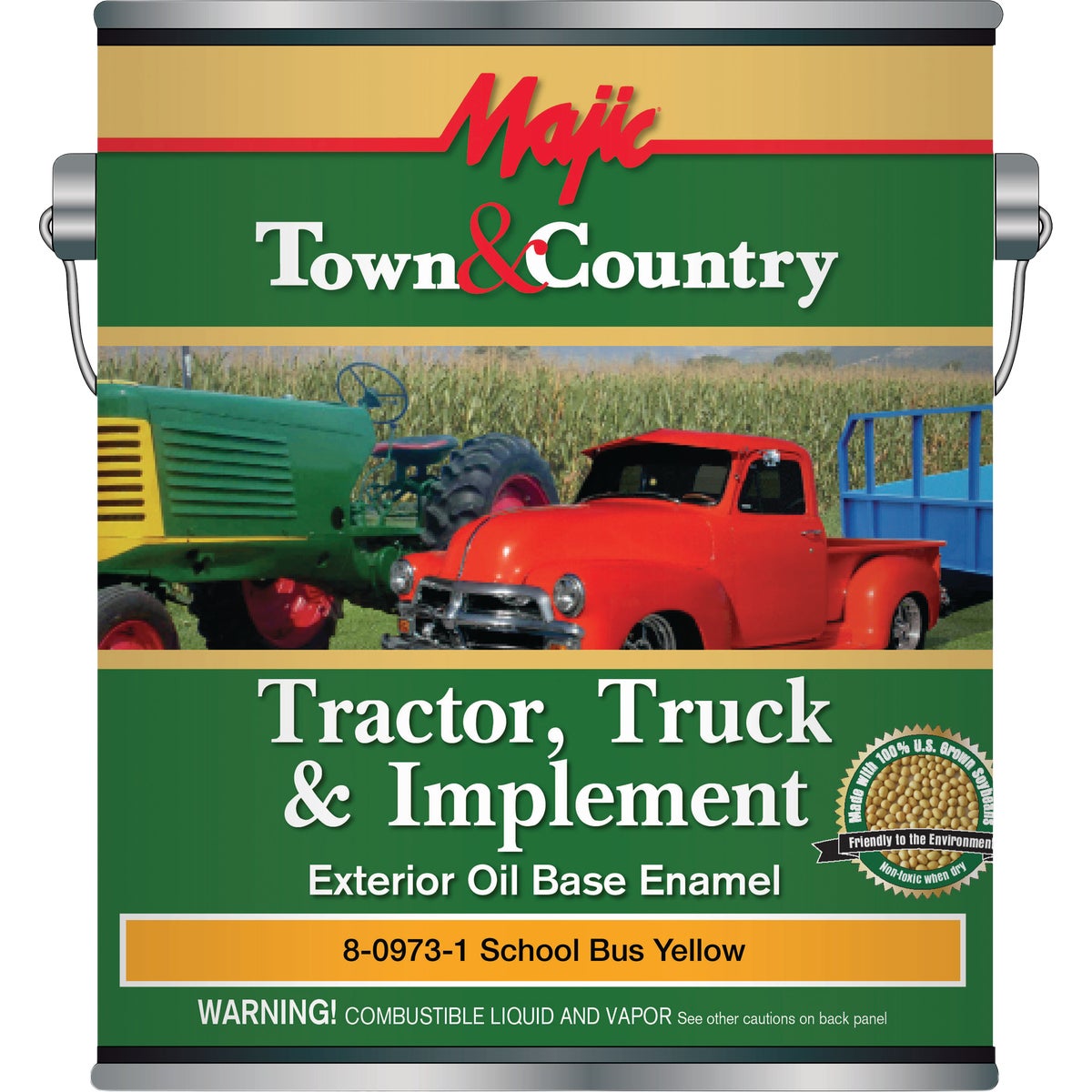 Majic Town & Country Tractor, Truck & Implement Enamel, School Bus Yellow, 1 Gal.