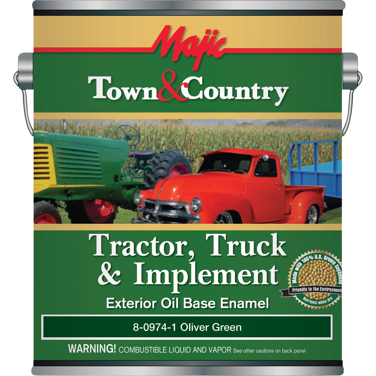 Majic Town & Country Tractor, Truck & Implement Enamel, Oliver Green, 1 Gal.