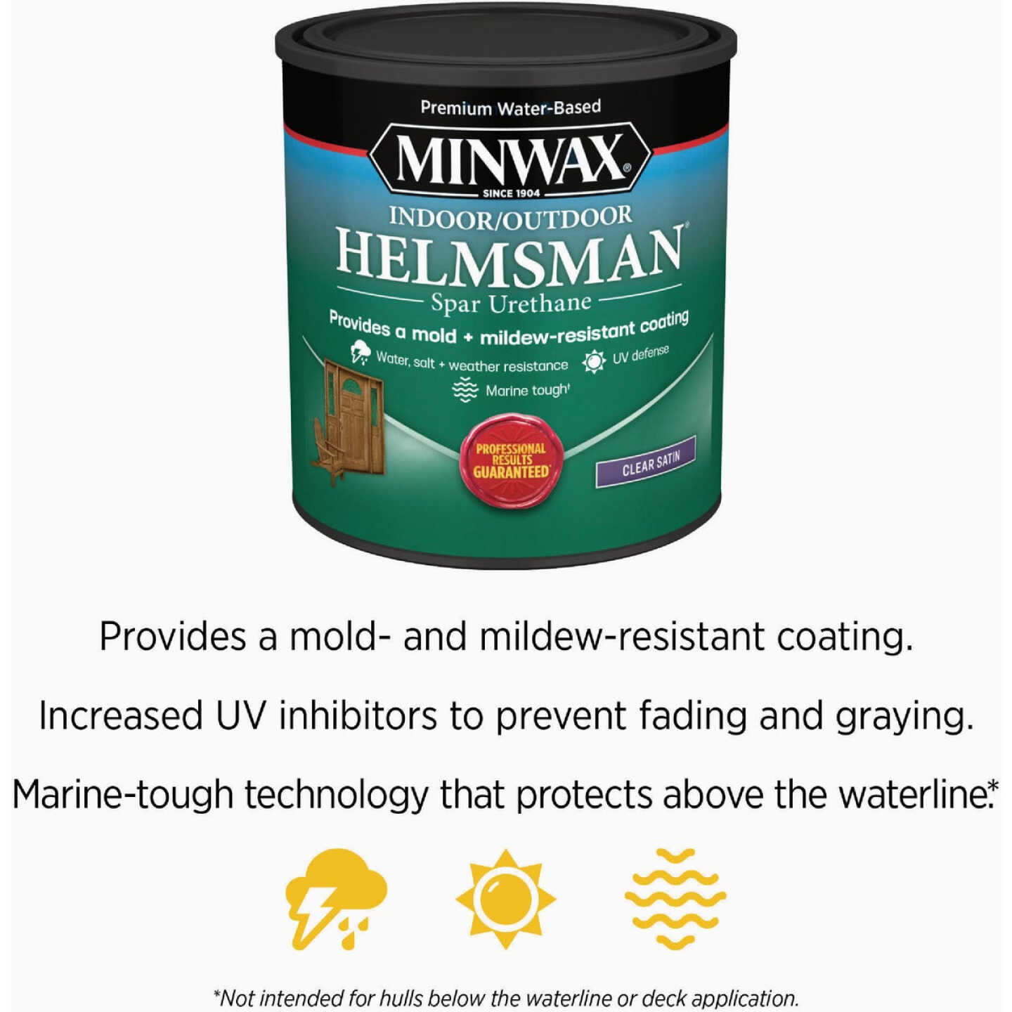 Minwax Water Based Helmsman Indoor/Outdoor Gloss Clear Spar Urethane, 1 Gal. Image 4