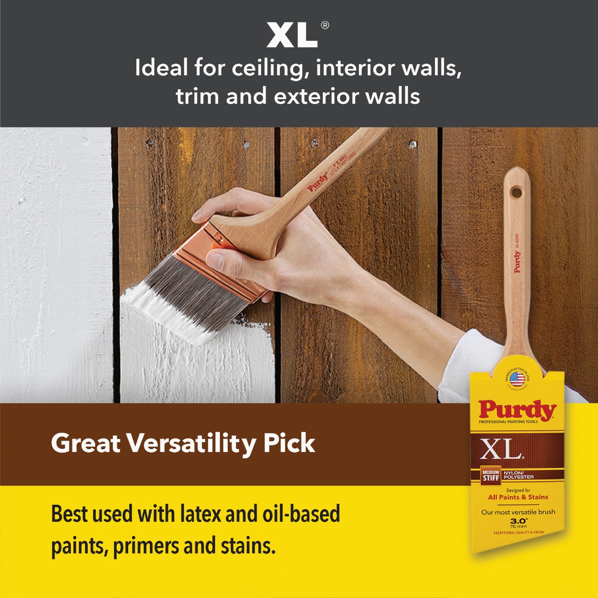Purdy XL Sprig 3 In. Flat Trim Paint Brush Image 2