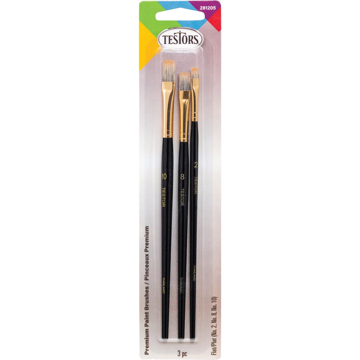 Testors Premium Assorted Flat Paint Brushes (3-Count)