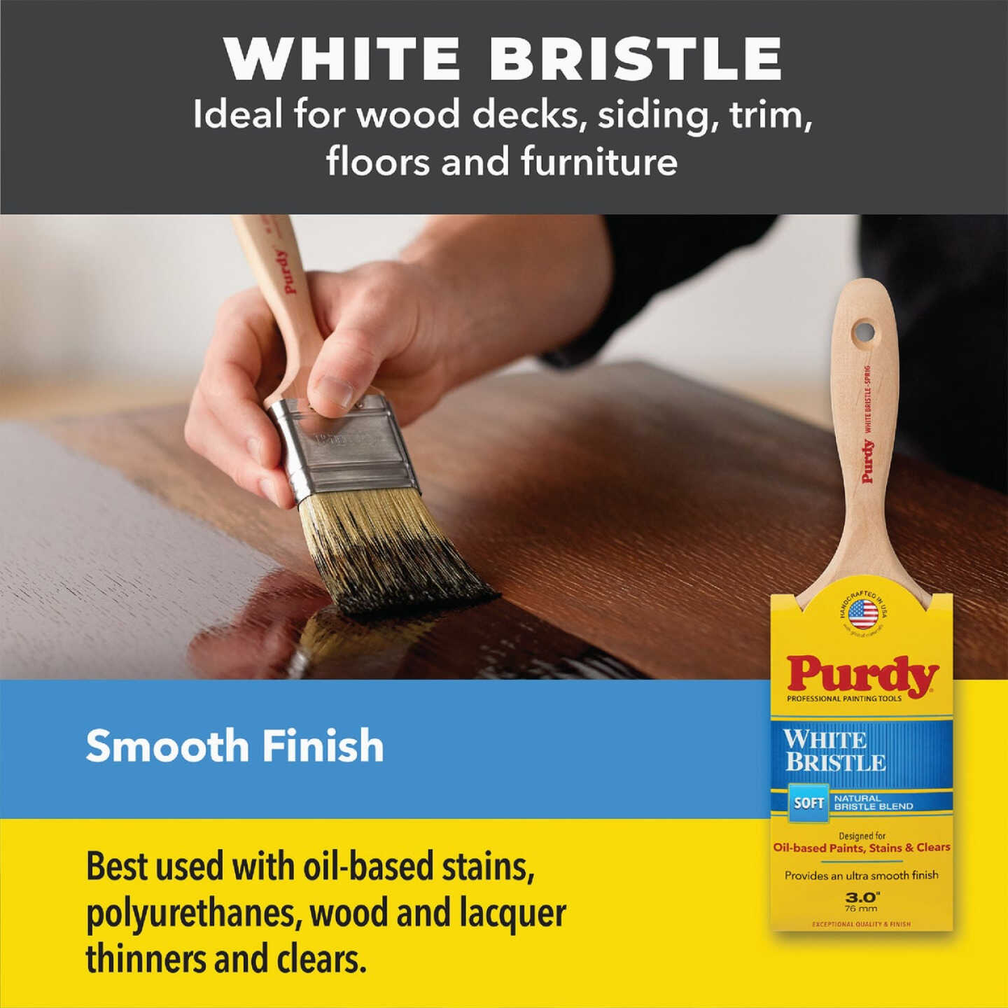 Purdy White Bristle Sprig 2 In. Flat Trim Paint Brush Image 2