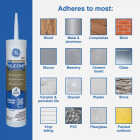 GE Advanced Silicone Window & Door Sealant, Brown, 10.1 Oz. Cartridge Image 6