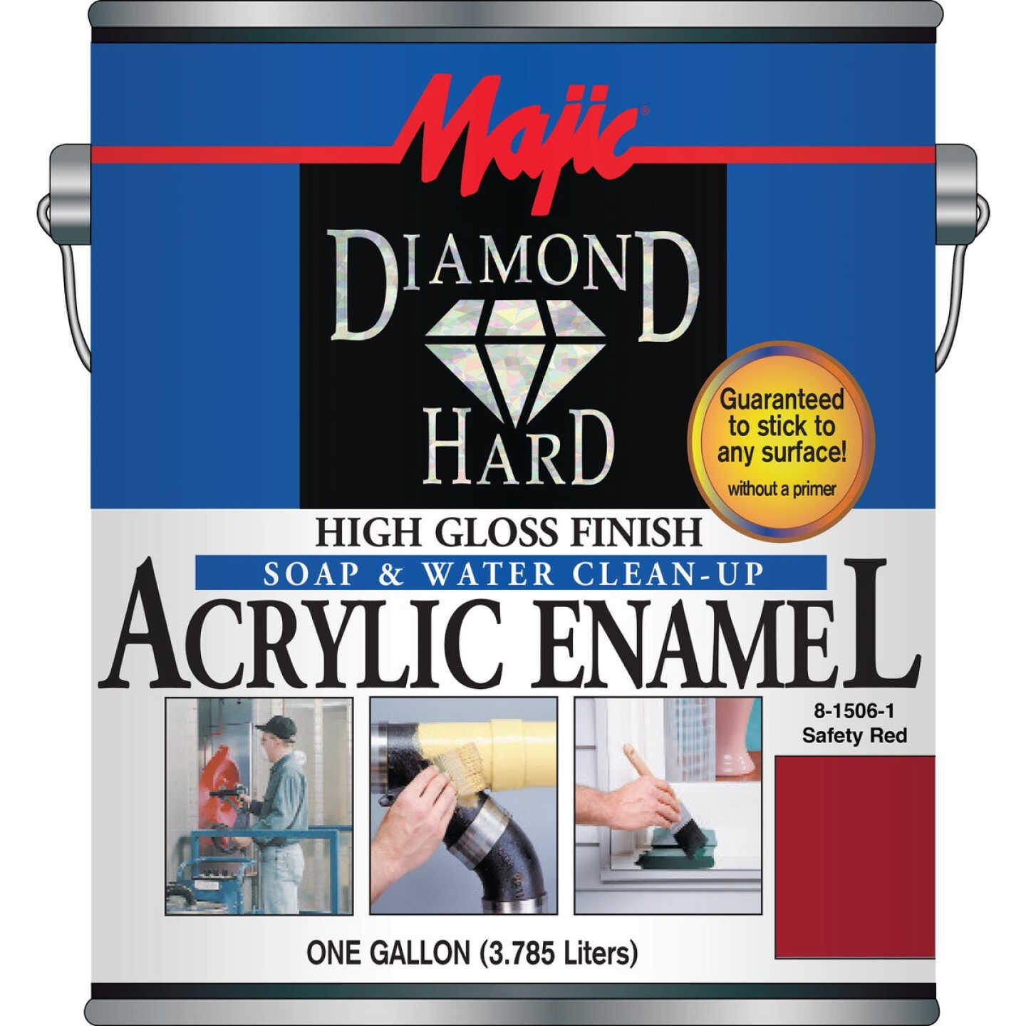 Majic Diamond Hard Acrylic Enamel, Safety Red, 1 Gal. Image 1