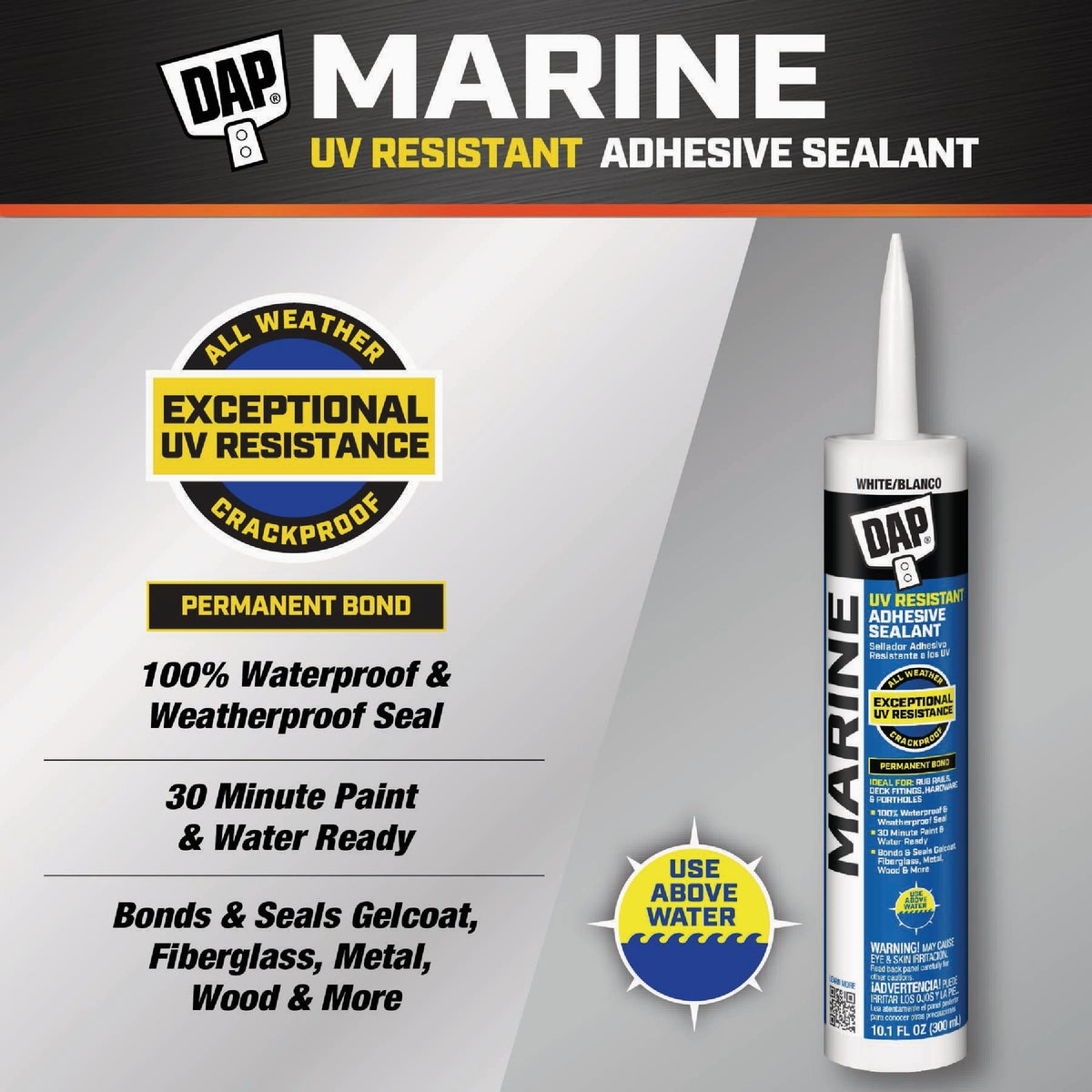 DAP 10.1 Oz. White UV Resistant Marine Adhesive Sealant Image 2
