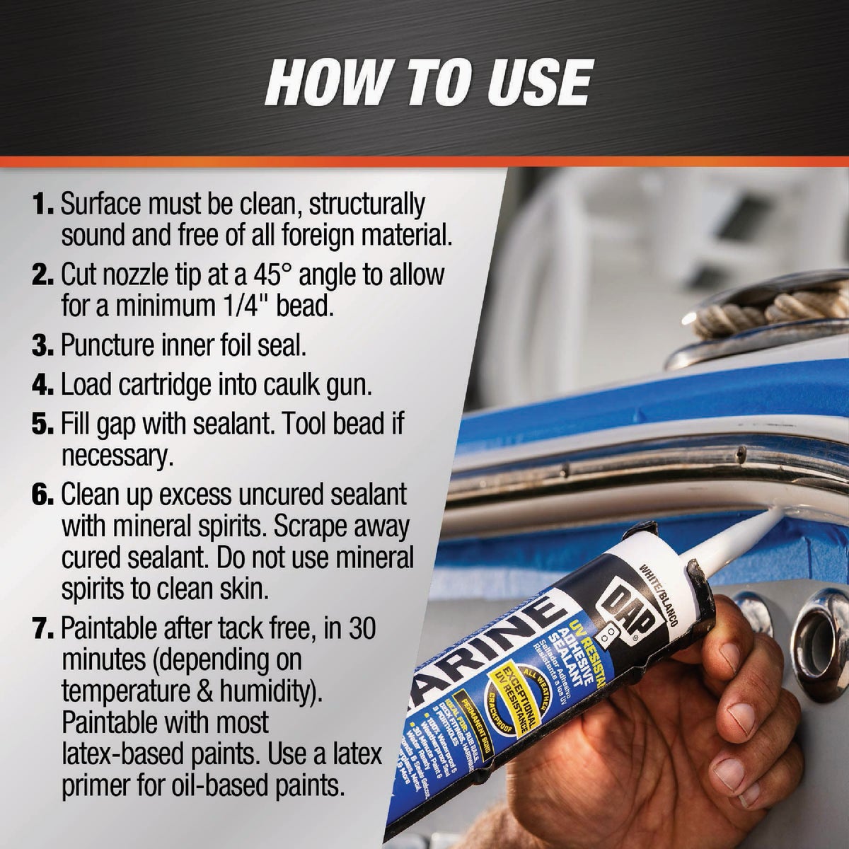 DAP 10.1 Oz. White UV Resistant Marine Adhesive Sealant Image 5