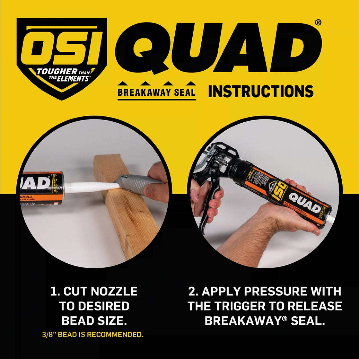 OSI QUAD 10 Oz. Window, Door & Siding Polymer Sealant, White Image 3