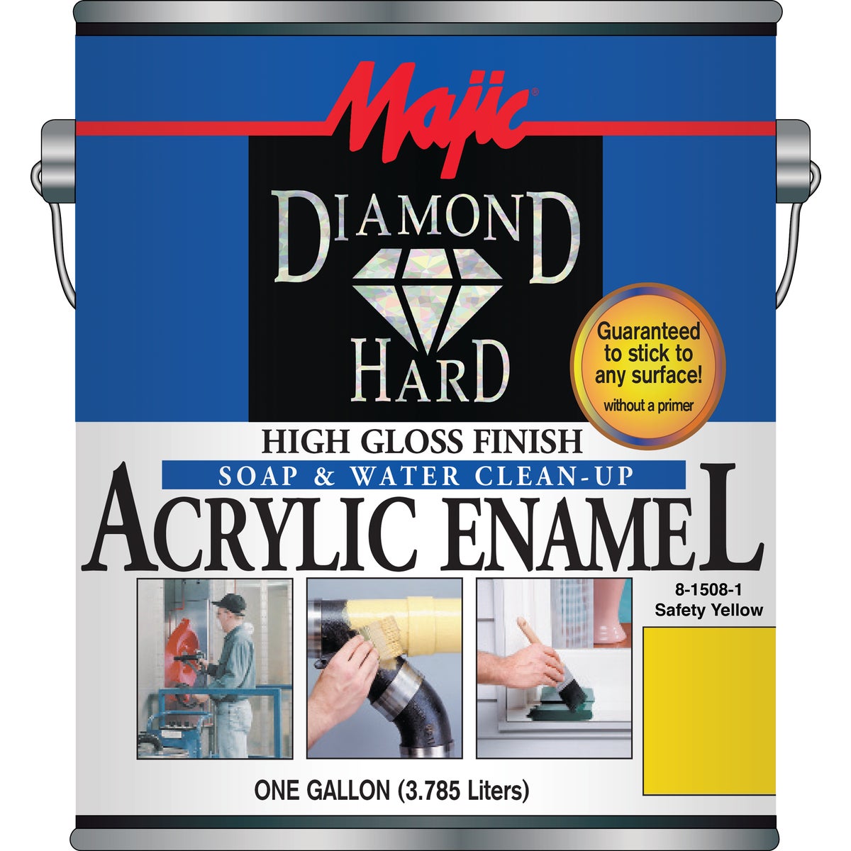 Majic Diamond Hard Acrylic Enamel, Safety Yellow, 1 Gal.