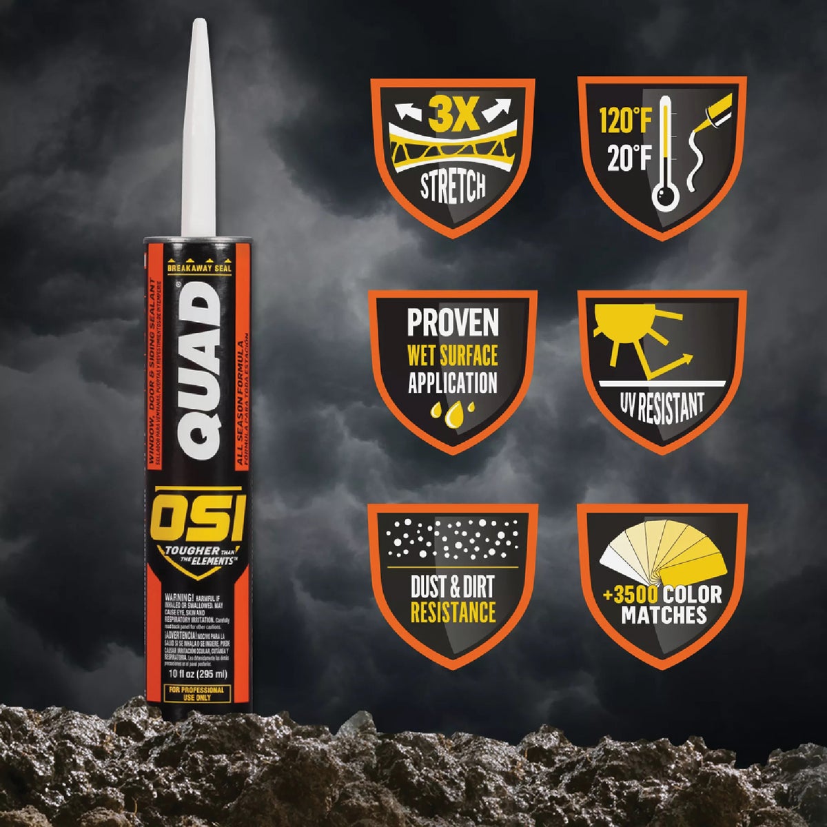 OSI QUAD 10 Oz. Window, Door & Siding Polymer Sealant, Beige Image 5