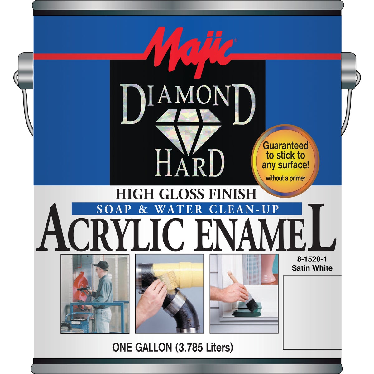 Majic Diamond Hard Acrylic Enamel, Satin White, 1 Gal.