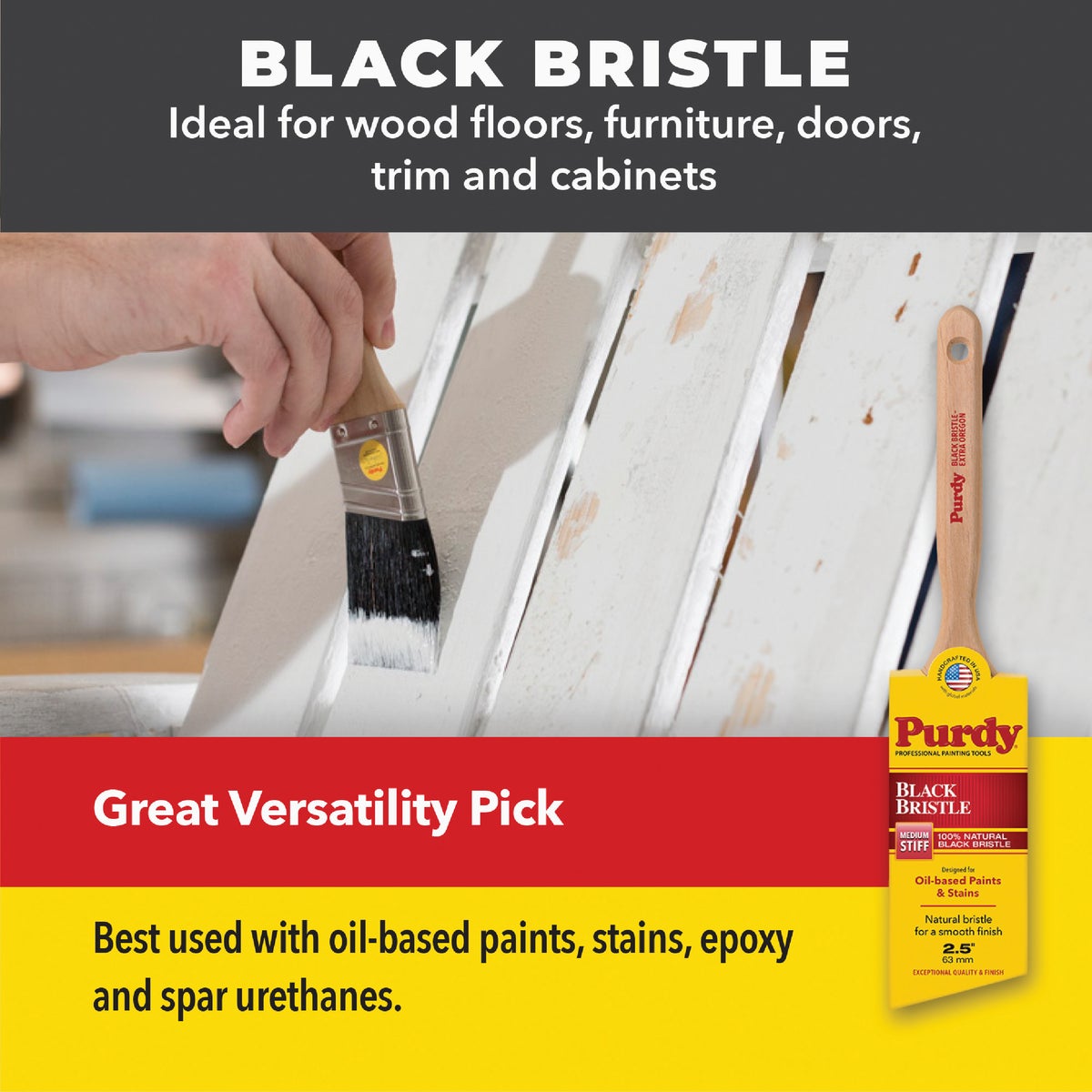 Purdy Black Bristle Extra Oregon 2 In. Angular Trim Paint Brush Image 2