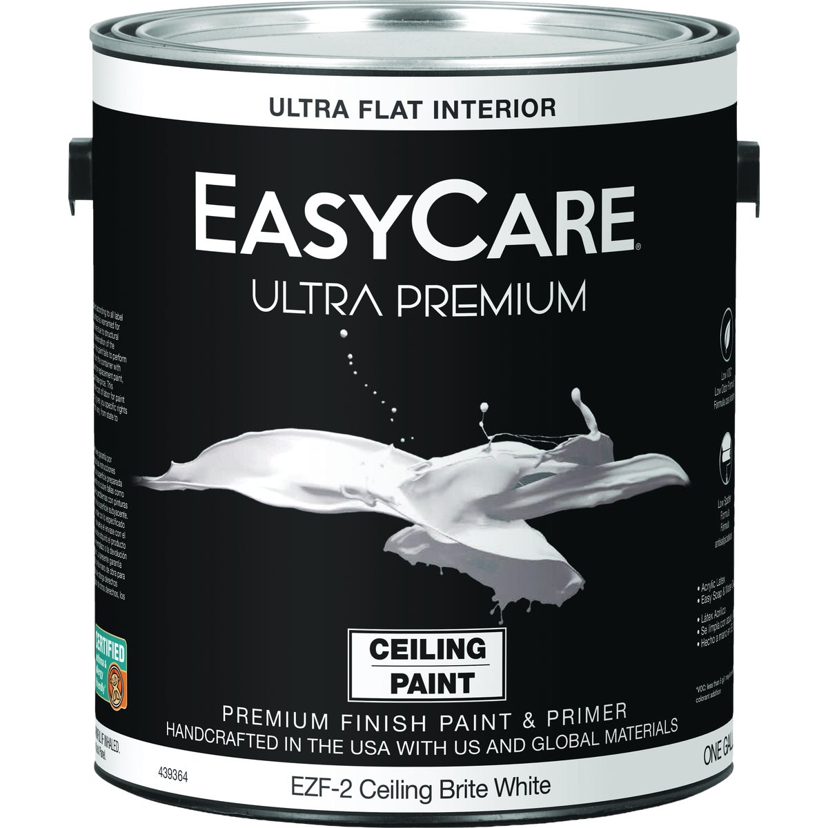 EasyCare Ultra Premium Flat Ceiling Interior Paint, Bright White, 1 Gal.
