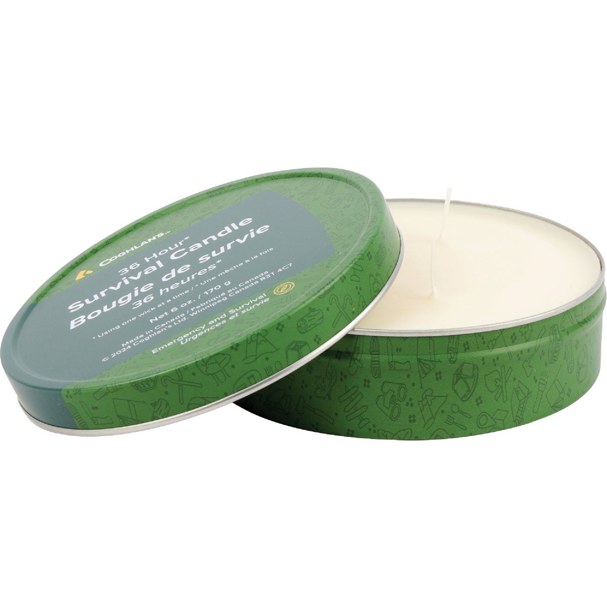Coghlans 36 Oz. 3-Wick White Survival Candle Image 4