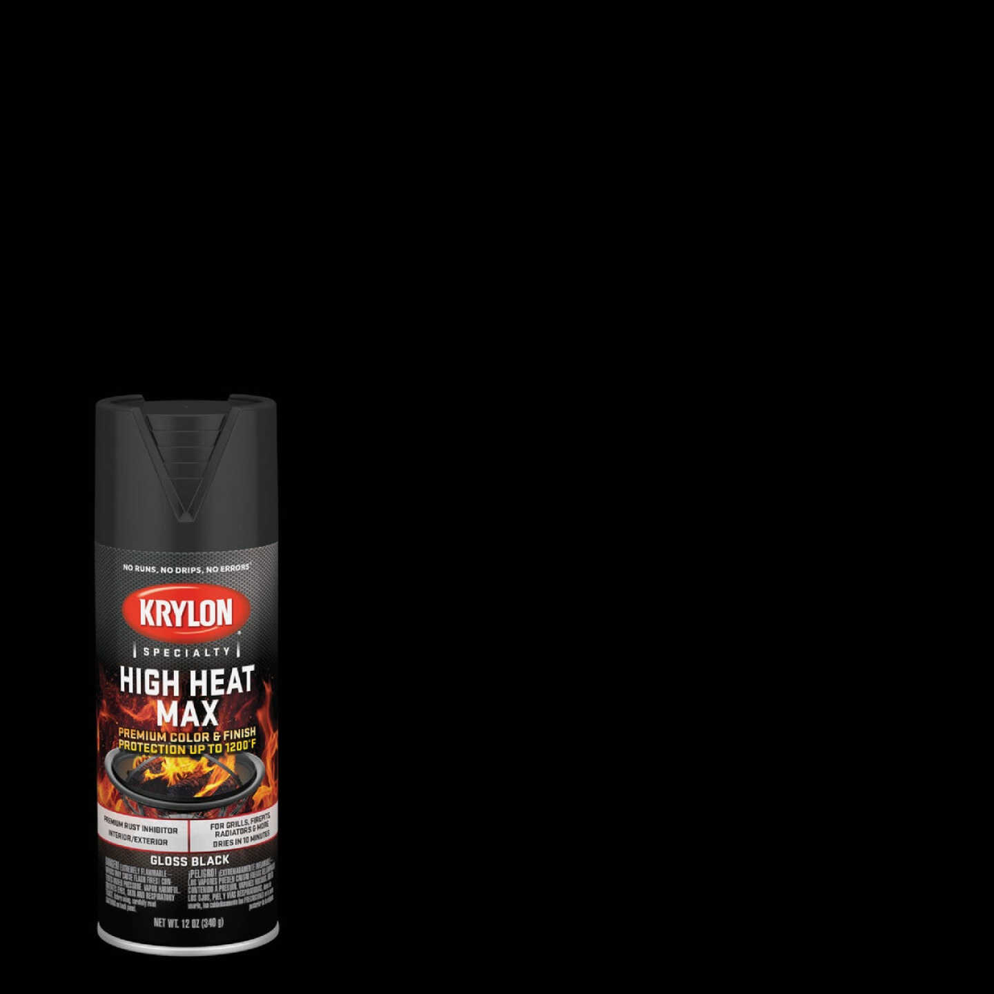 Krylon Max 12 Oz. Black High Heat Spray Paint Image 1