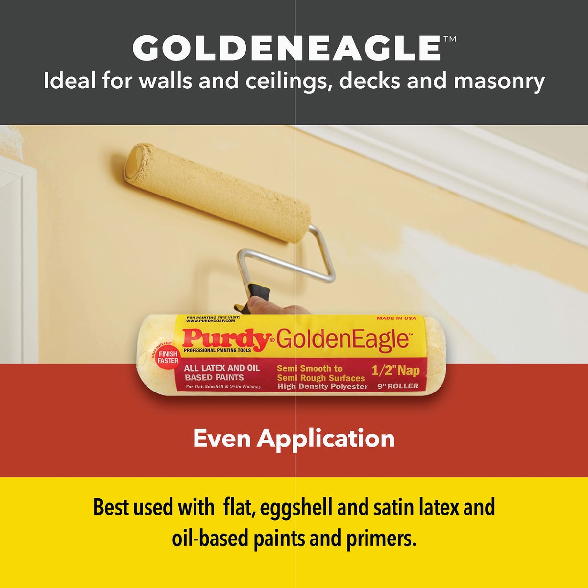 Purdy Golden Eagle 9 In. x 1 In. Knit Fabric Roller Cover Image 2