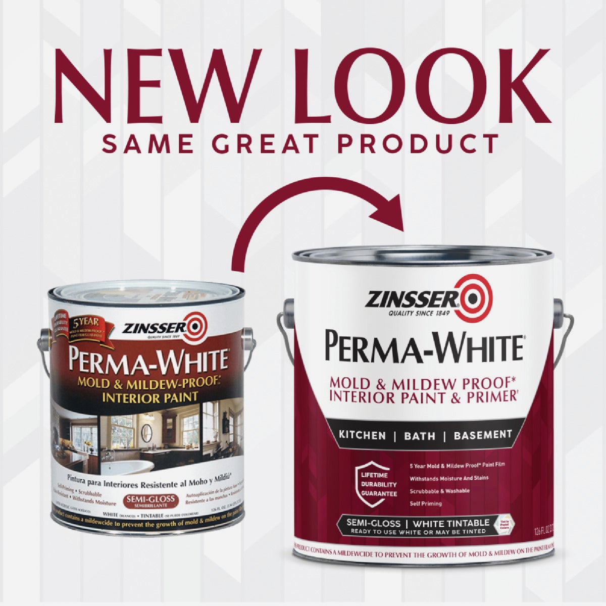 Zinsser Perma-White White-Tintable Semi-Gloss Gallon Mildew Paint Image 2