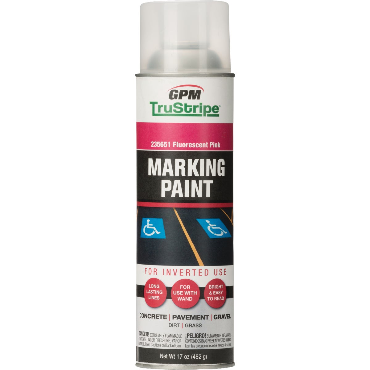 TruStripe Fluorescent Pink 17 Oz. Inverted Marking Paint Image 1
