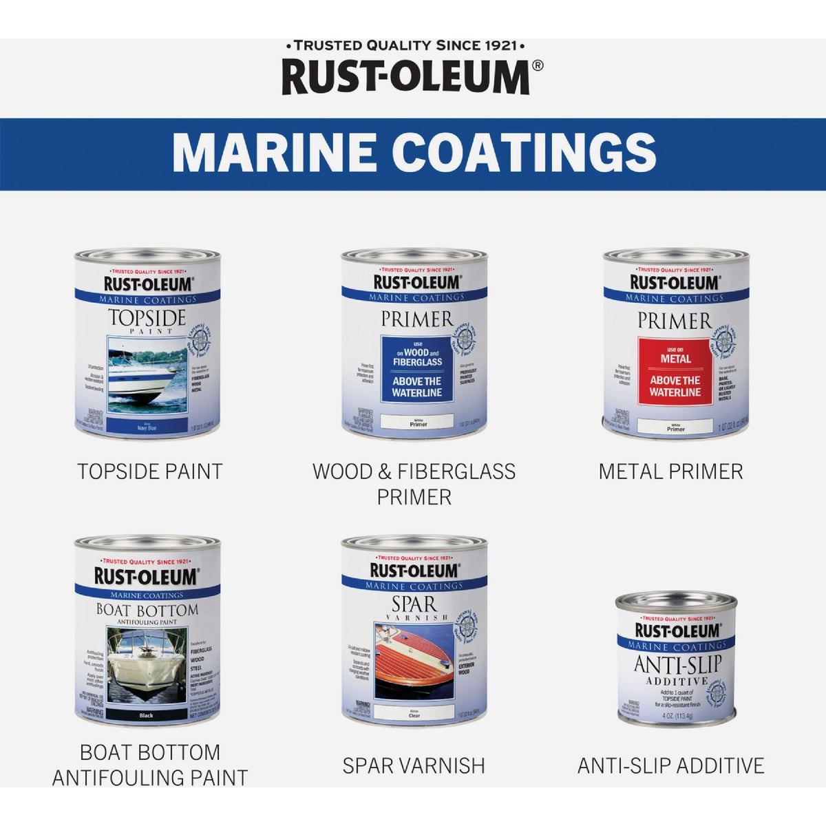 Rust-Oleum Gloss Marine Boat Topside Paint, White, 1 Qt. Image 6