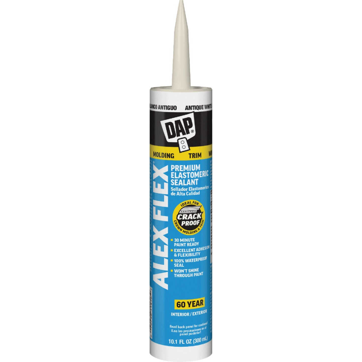 Dap Alex Flex 10.1 Oz. Premium Molding & Trim Acrylic Latex Siliconized Sealant, Antique White Image 1
