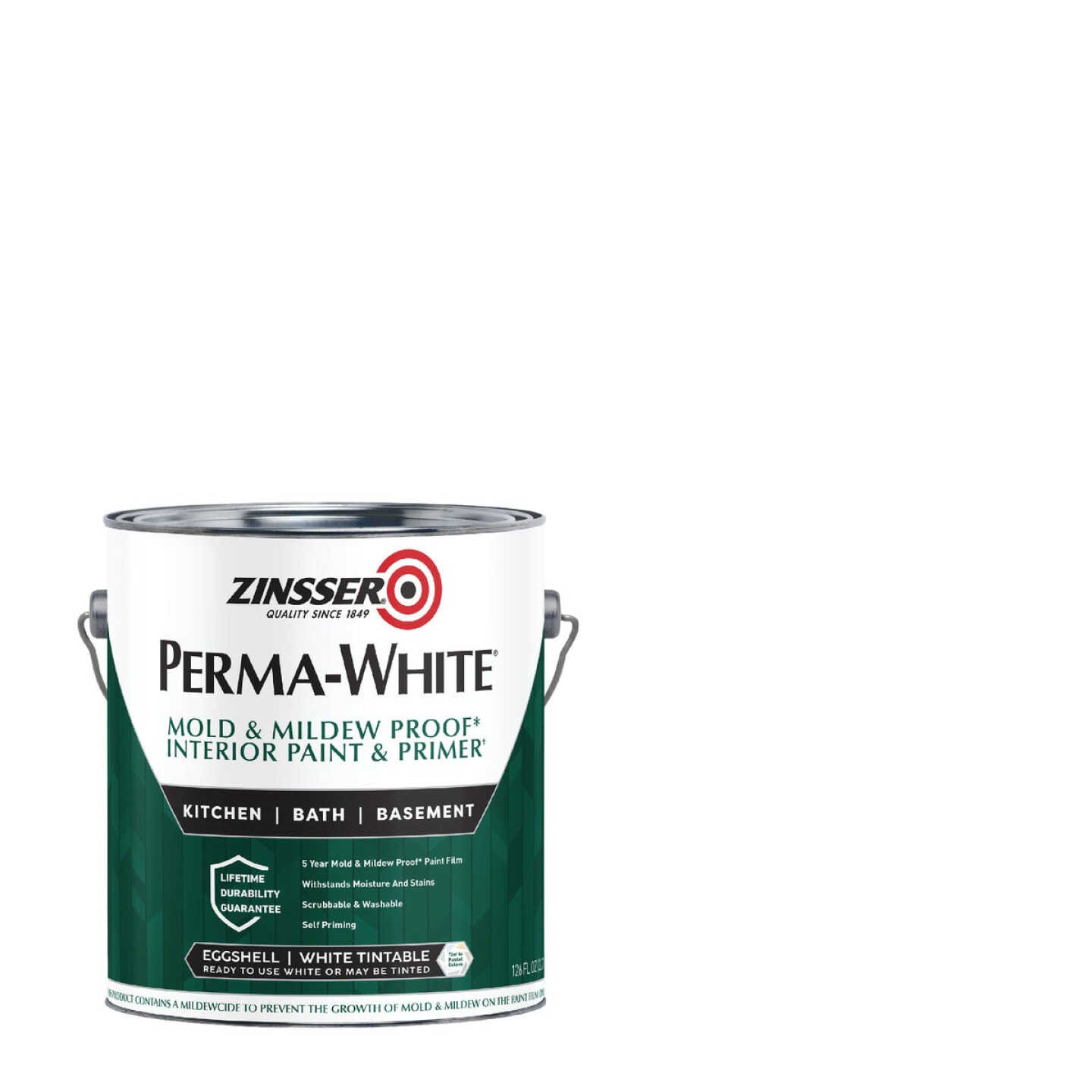 Zinsser Perma-White White-Tintable Eggshell Gallon Mildew Paint Image 1