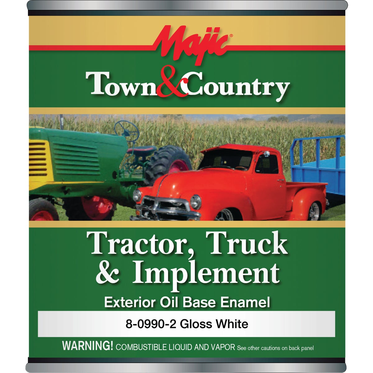 Majic Town & Country Tractor, Truck & Implement Enamel, White, 1 Qt.