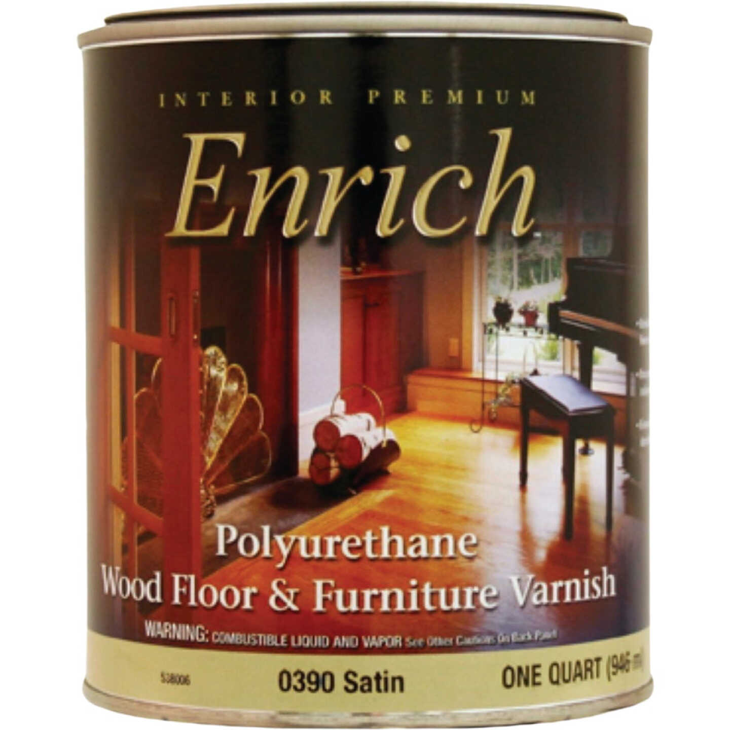 Enrich Satin Polyurethane Varnish, 1 Qt. Image 1