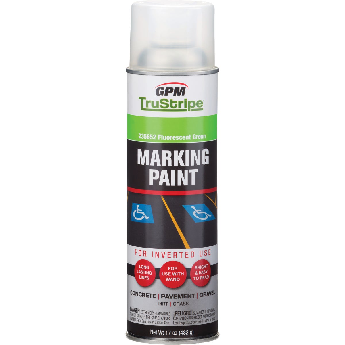 TruStripe Fluorescent Glow Green 17 Oz. Inverted Marking Paint Image 1