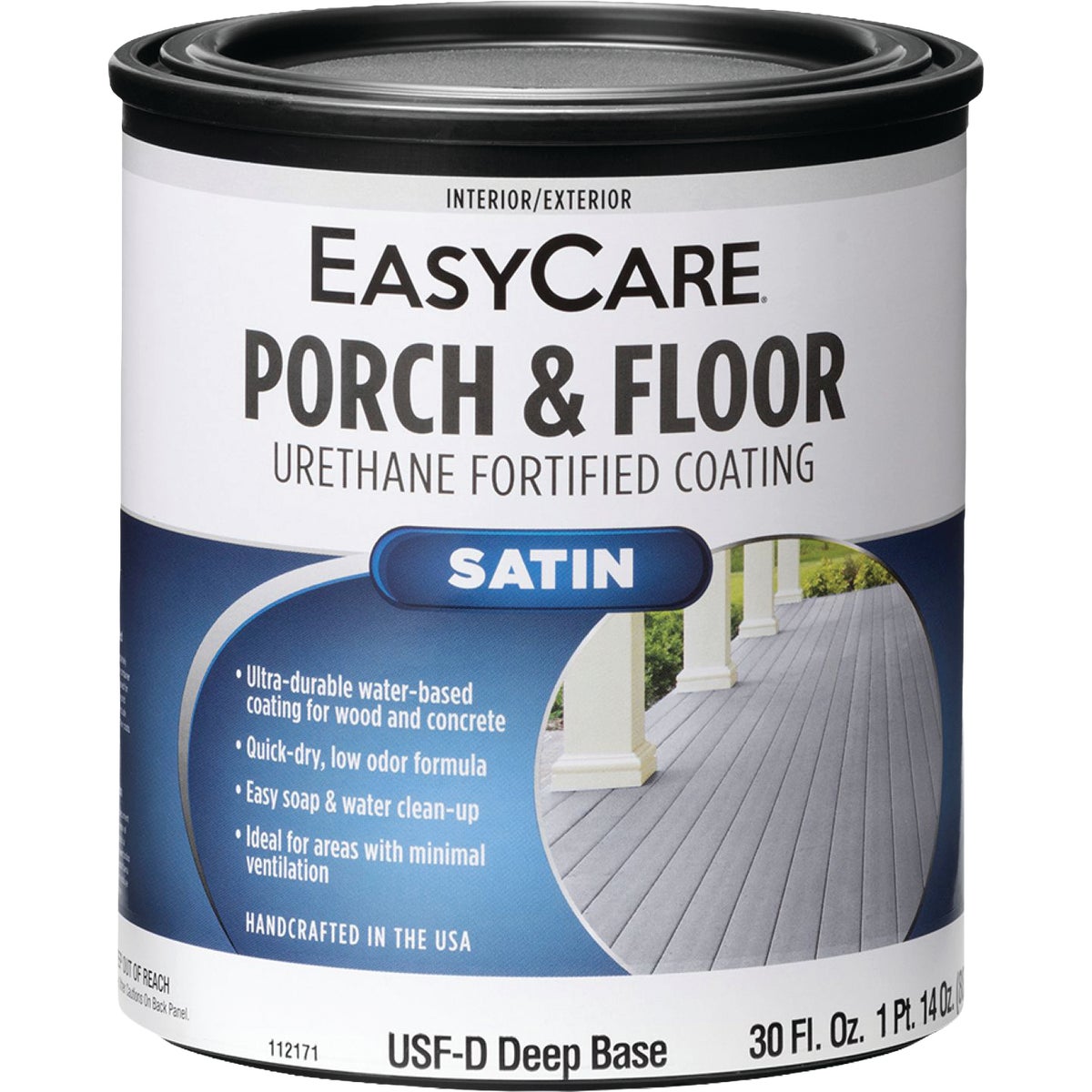 EasyCare Interior/Exterior Urethane Fortified Satin Porch & Floor Coating, Deep Base, 1 Qt.