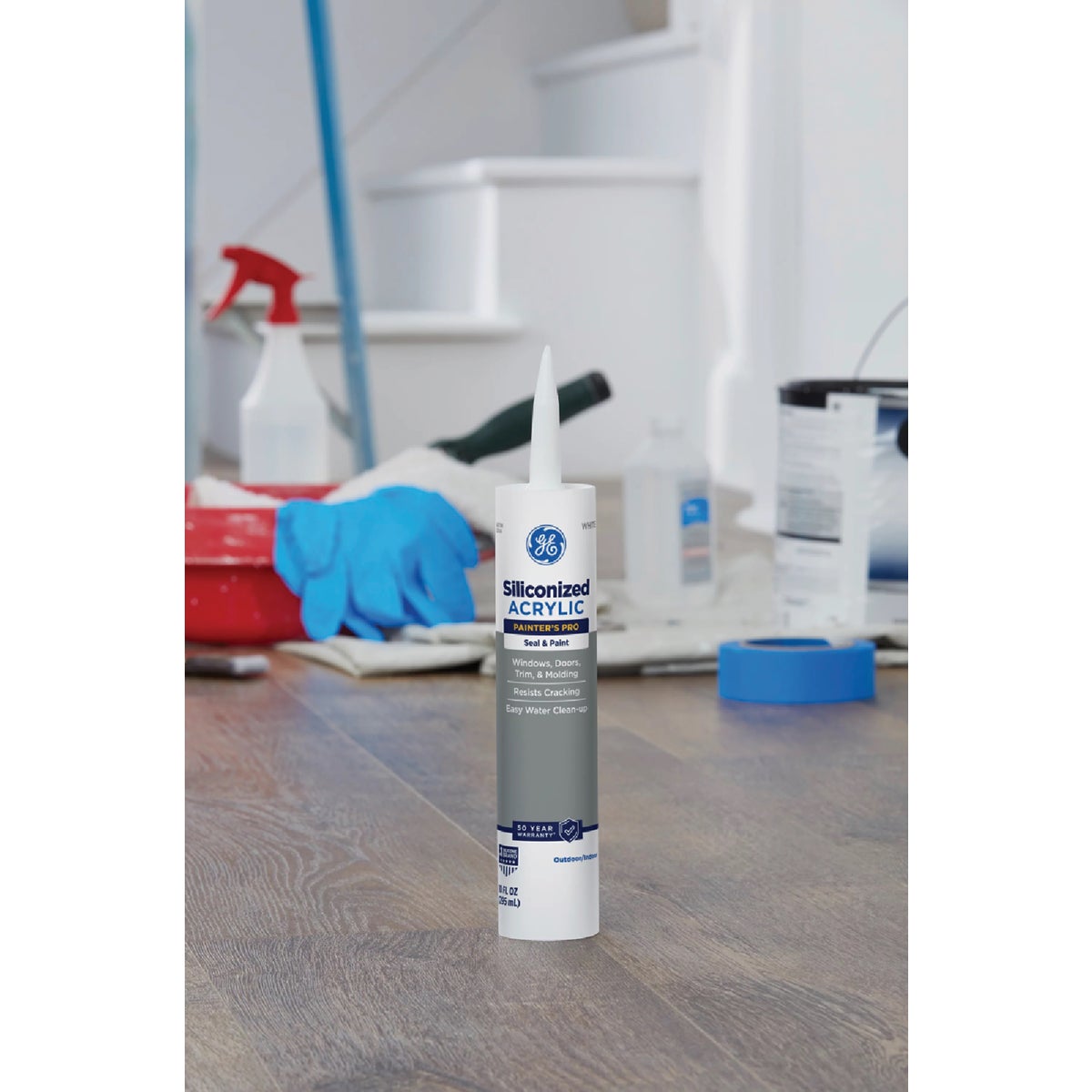GE Siliconized Acrylic Painters Pro Seal & Paint Sealant, Clear, 10 Oz. Cartridge Image 6