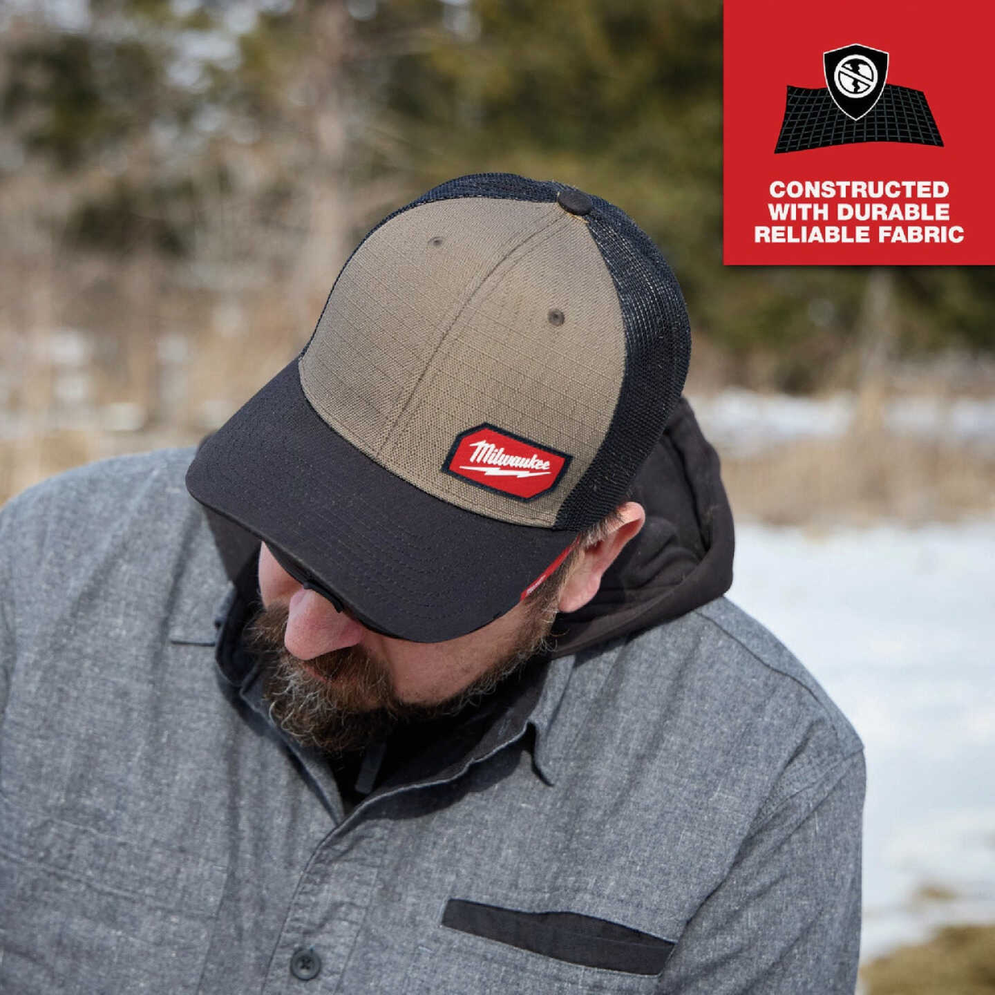 Milwaukee GridIron Snapback Green Trucker Hat Image 3