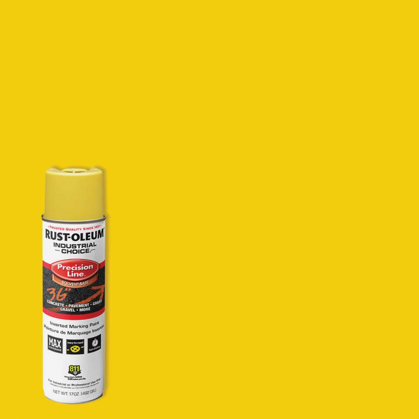 Rust-Oleum Industrial Choice Hi-Visibility Yellow 17 Oz. Inverted Marking Spray Paint Image 1