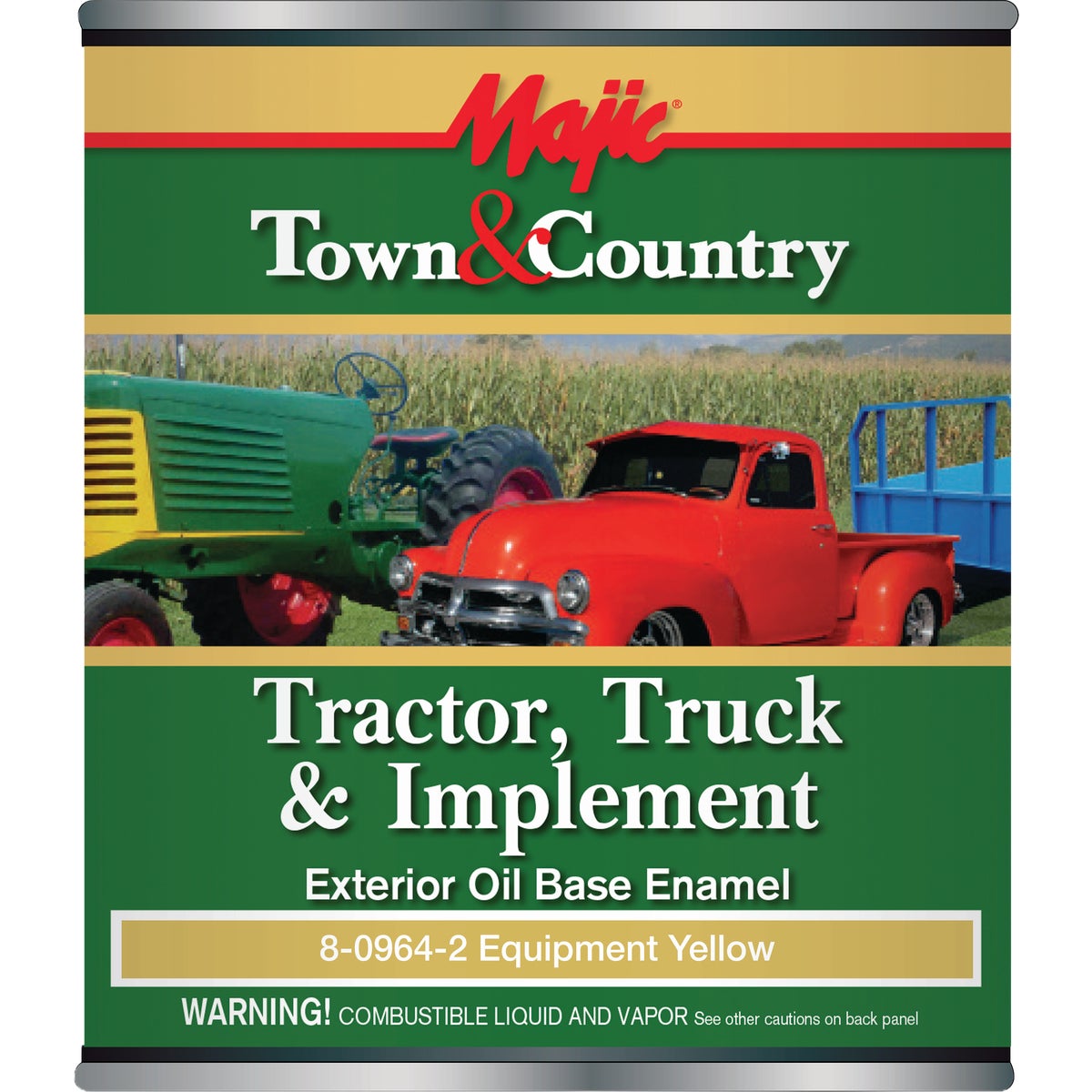 Majic Town & Country Tractor, Truck & Implement Enamel, Equipment Yellow, 1 Qt.