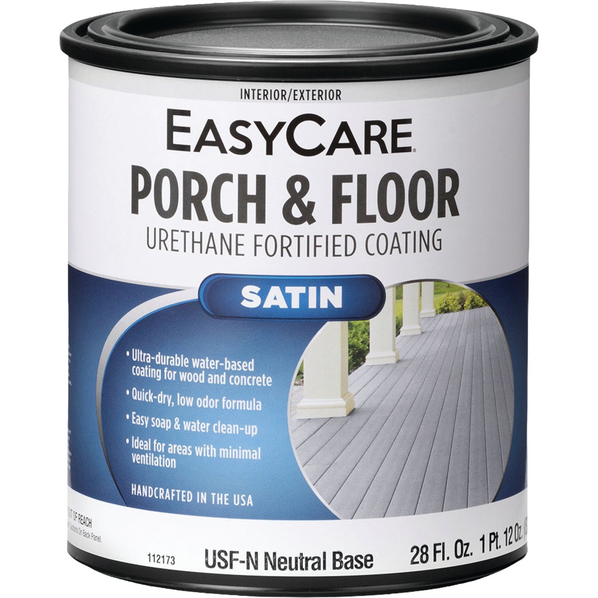 EasyCare Interior/Exterior Urethane Fortified Satin Porch & Floor Coating, Neutral Base, 1 Qt.