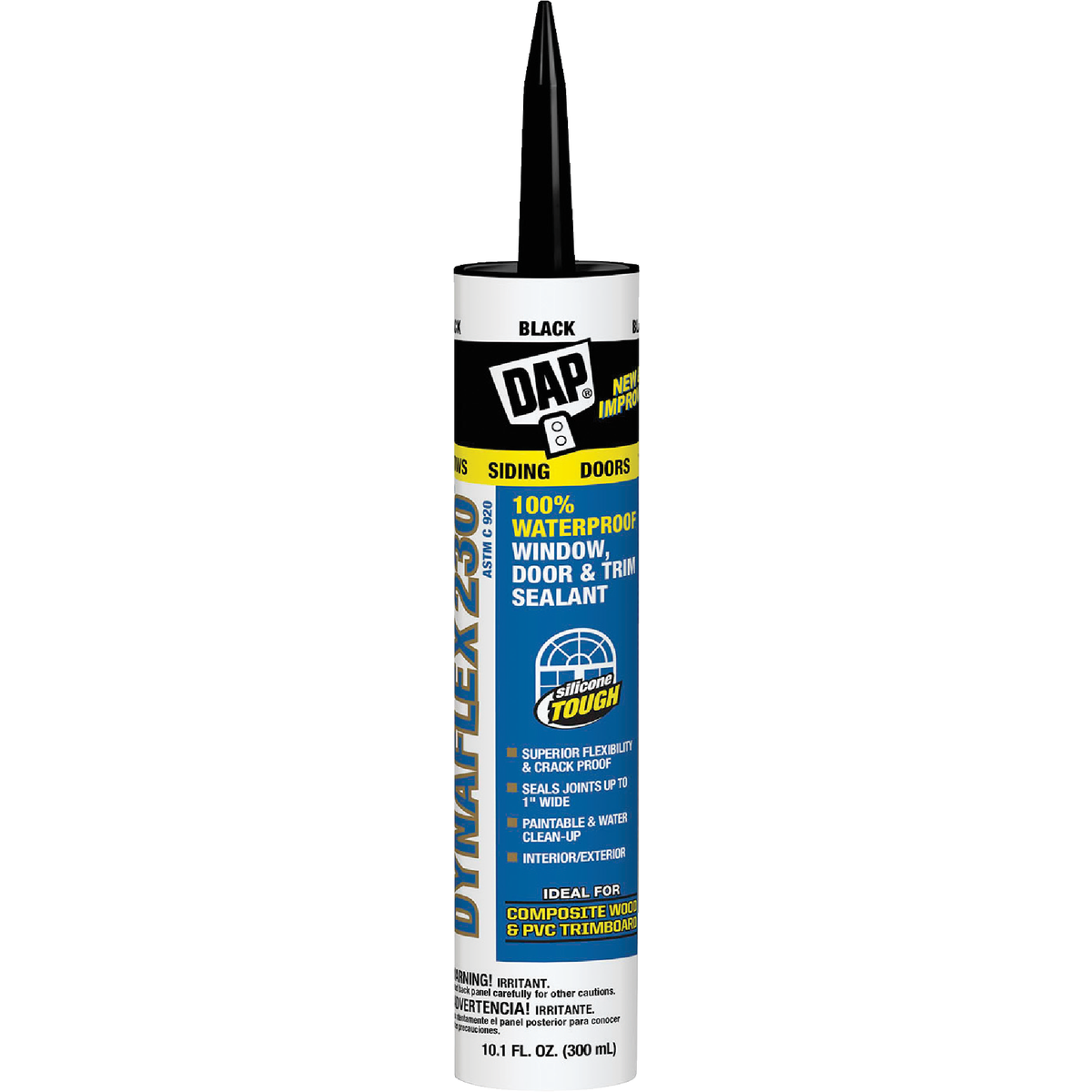 Dap Dynaflex 230 10.1 Oz. 100% Waterproof Window, Door, Siding & Trim Elastomeric Sealant, Black
