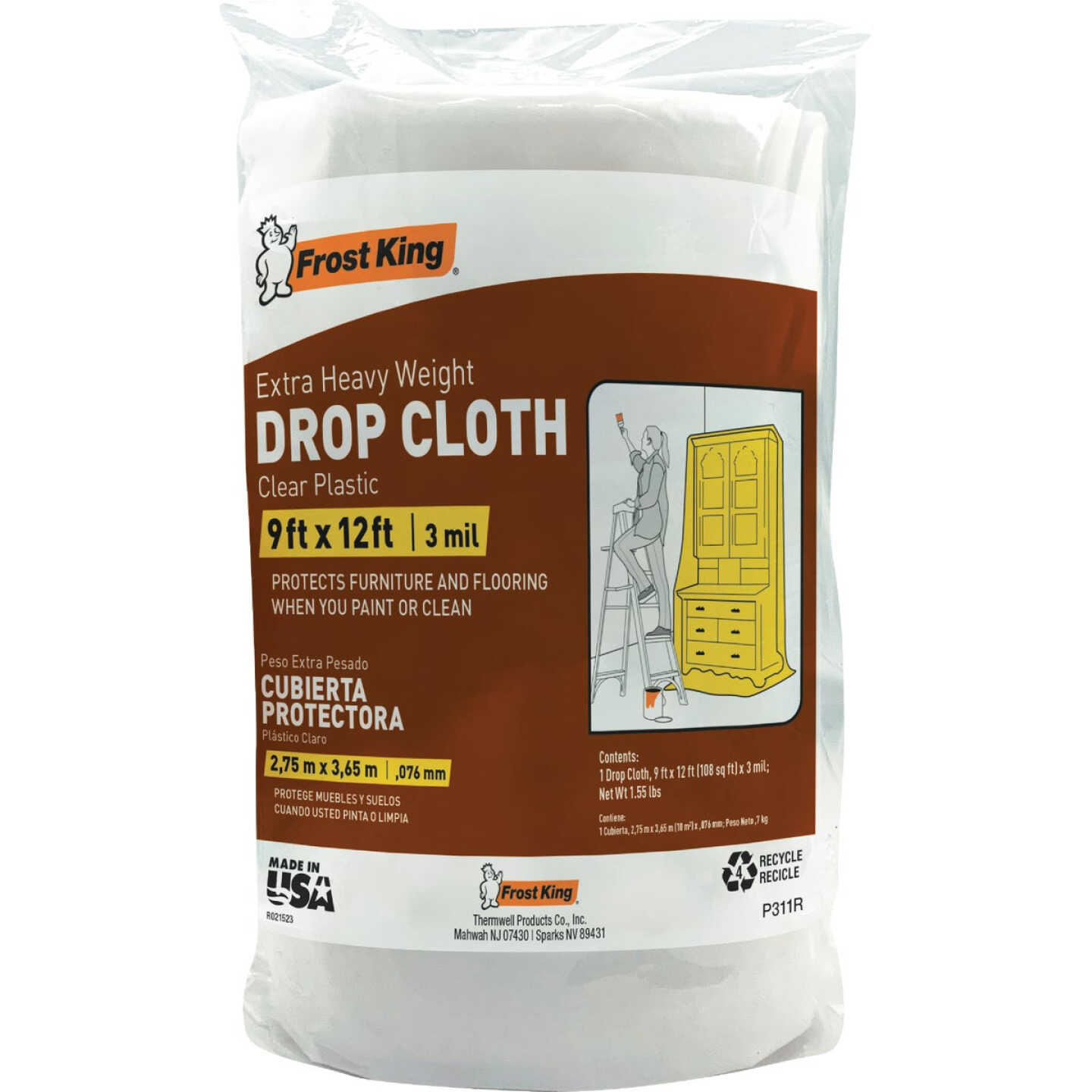 Frost King Plastic 9 Ft. x 12 Ft. 3 mil Drop Cloth Image 1