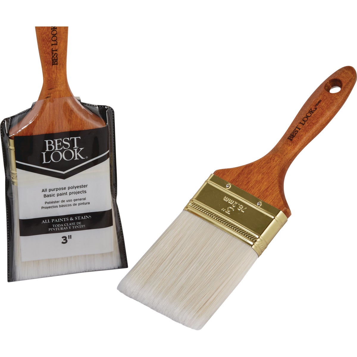 Best Look General Purpose 3 In. Flat Polyester Paint Brush Image 1